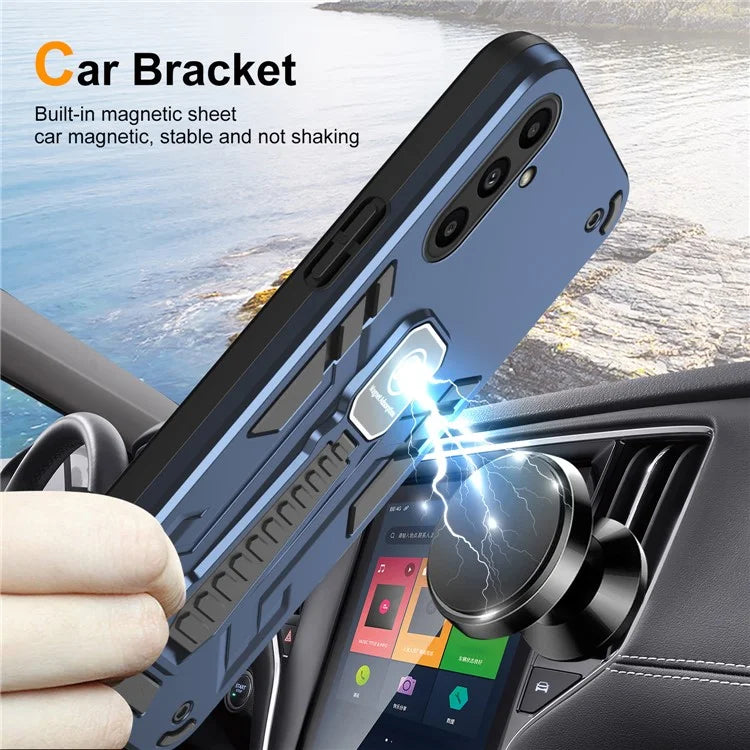 For Samsung Galaxy A14 4G / 5G Phone Case PC + TPU Kickstand Cover Work with Magnetic Car Mount