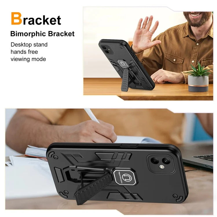 For Samsung Galaxy A05 4G Cell Phone Case Kickstand PC + TPU Cover
