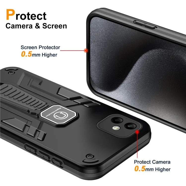 For Samsung Galaxy A05 4G Cell Phone Case Kickstand PC + TPU Cover