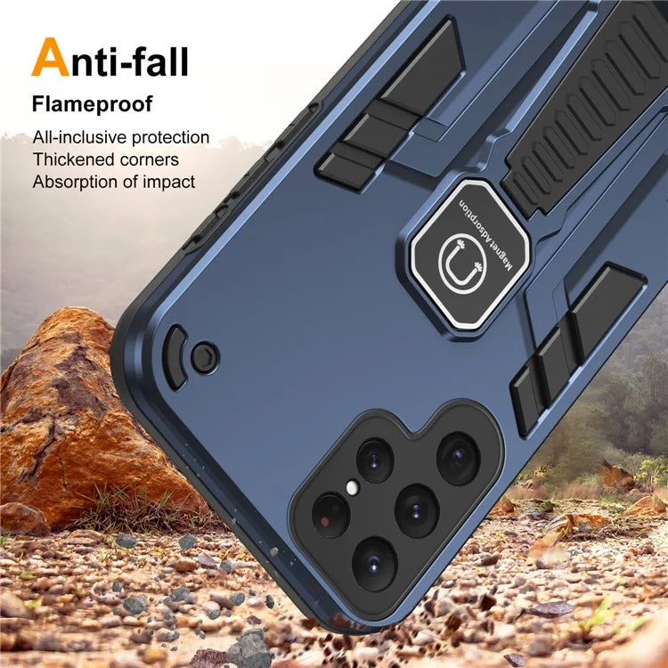 For Samsung Galaxy S24 Ultra Case Drop-resistant Kickstand Back Shell Work with Magnetic Car Mount