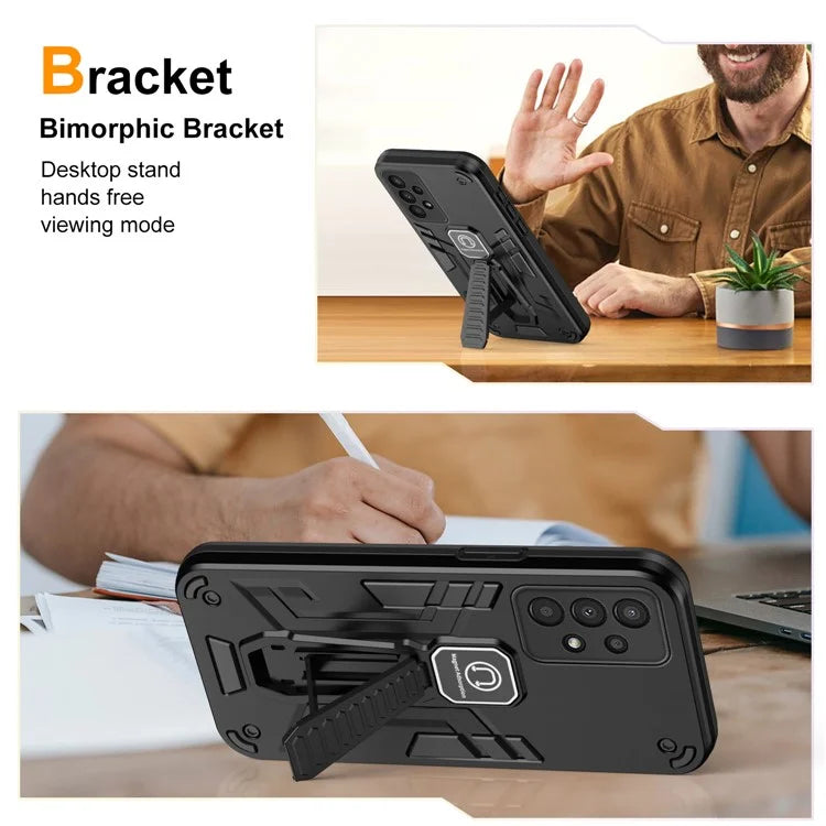 For Samsung Galaxy A13 4G Case Hard PC Soft TPU Rugged Cover with Built-in Kickstand