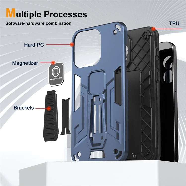For Samsung Galaxy A13 4G Case Hard PC Soft TPU Rugged Cover with Built-in Kickstand