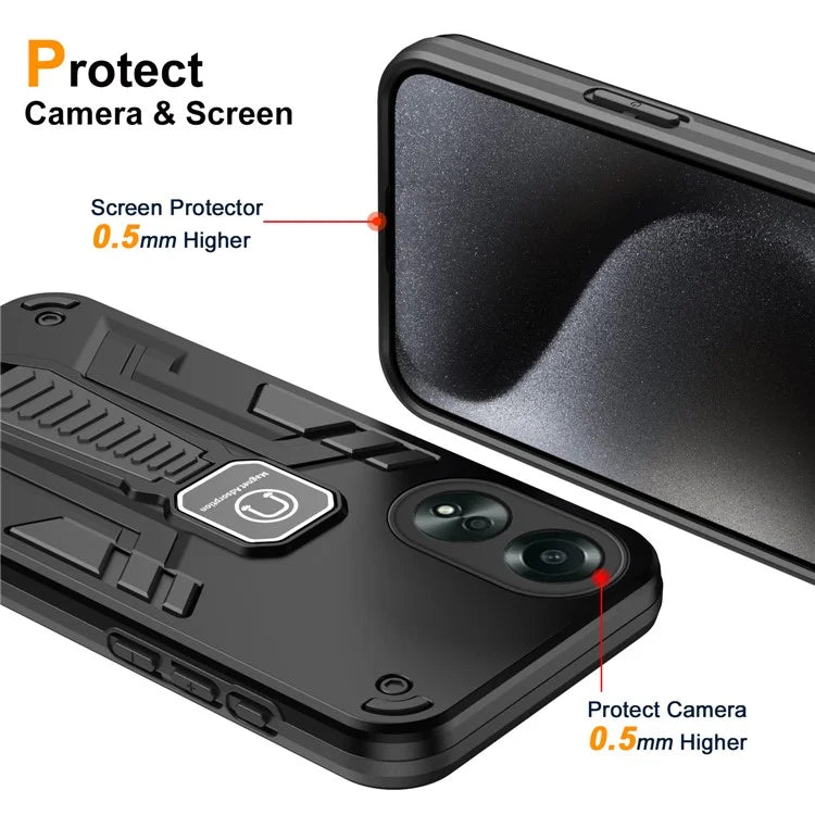 For Oppo A58 4G Case Hidden Kickstand Drop Protection Smart Phone Cover