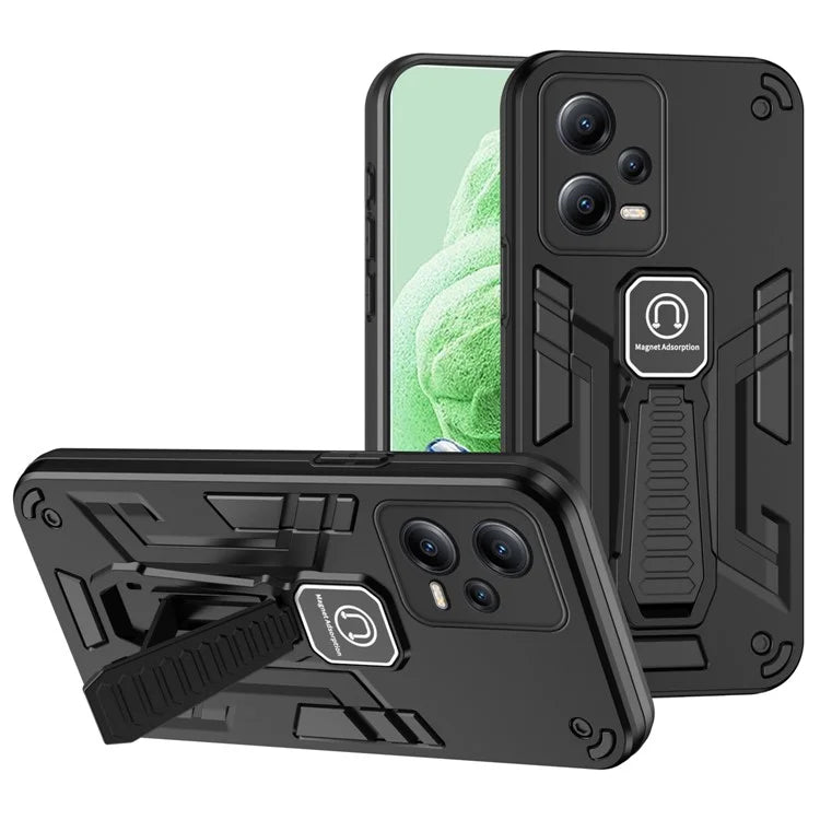 For Xiaomi Redmi Note 12 5G (China) / (India) / (Global) / Poco X5 5G Phone Case Bracket TPU+PC Anti-fall Cover