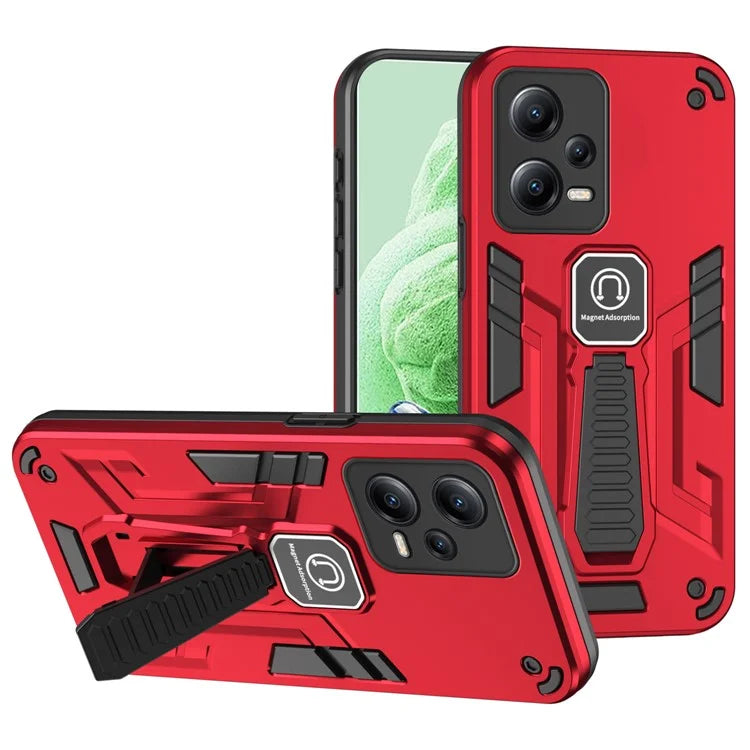 For Xiaomi Redmi Note 12 5G (China) / (India) / (Global) / Poco X5 5G Phone Case Bracket TPU+PC Anti-fall Cover