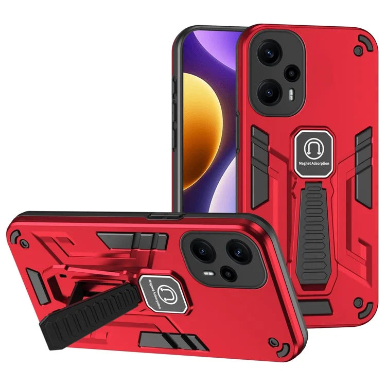 For Xiaomi Poco F5 5G / Redmi Note 12 Turbo Phone Case Shockproof Rugged Cover Car Mount Kickstand