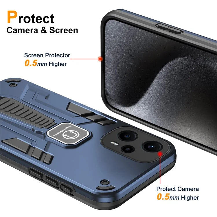 For Xiaomi Poco F5 5G / Redmi Note 12 Turbo Phone Case Shockproof Rugged Cover Car Mount Kickstand