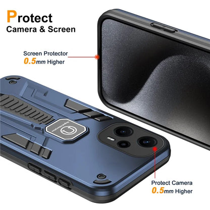 For Xiaomi Poco F5 5G / Redmi Note 12 Turbo Phone Case Shockproof Rugged Cover Car Mount Kickstand