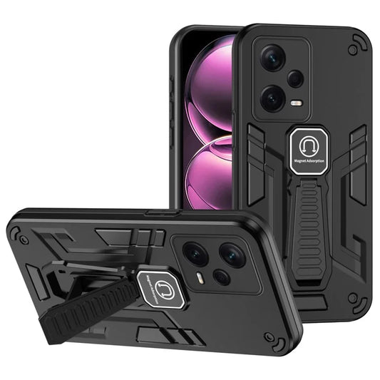 For Xiaomi Redmi Note 12 Pro+ 5G Kickstand Case Dual-Layer Design PC+TPU Protection Phone Cover