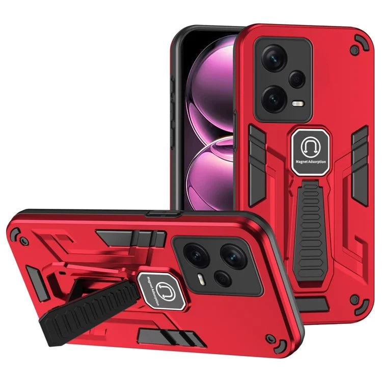 For Xiaomi Redmi Note 12 Pro+ 5G Kickstand Case Dual-Layer Design PC+TPU Protection Phone Cover