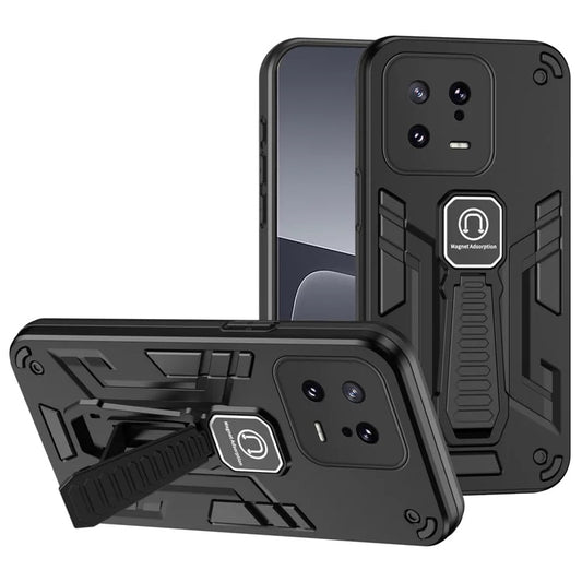 For Xiaomi 13 Phone Case Work with Magnetic Car Mount Kickstand Back Cover