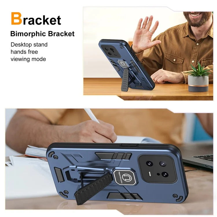 For Xiaomi 13 Phone Case Work with Magnetic Car Mount Kickstand Back Cover