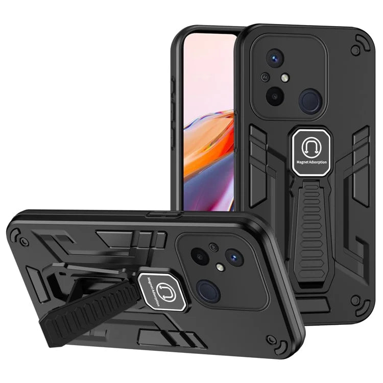 For Xiaomi Redmi 12C 4G / Poco C55 4G Case with Kickstand Hybrid PC + TPU Cover