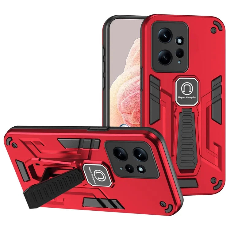 For Xiaomi Redmi Note 12 4G Case PC + TPU Kickstand Phone Back Cover