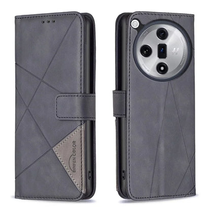 BINFEN COLOR BF05 For Oppo Find X7 5G Case Leather Wallet Cover Folding Stand