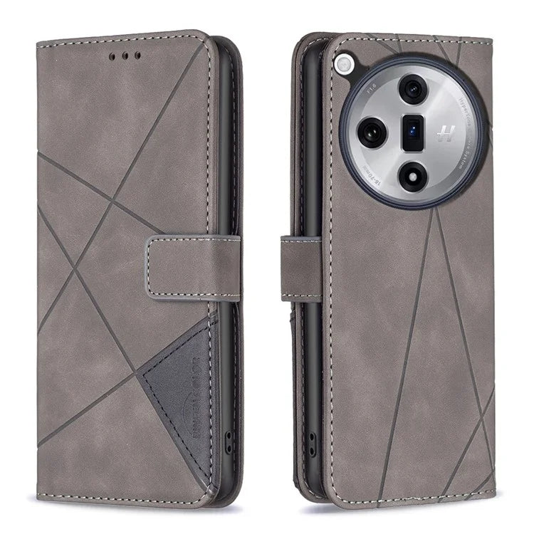 BINFEN COLOR BF05 For Oppo Find X7 5G Case Leather Wallet Cover Folding Stand