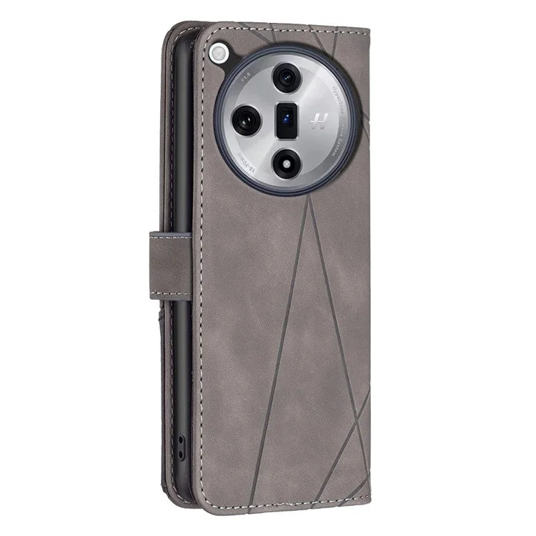 BINFEN COLOR BF05 For Oppo Find X7 5G Case Leather Wallet Cover Folding Stand