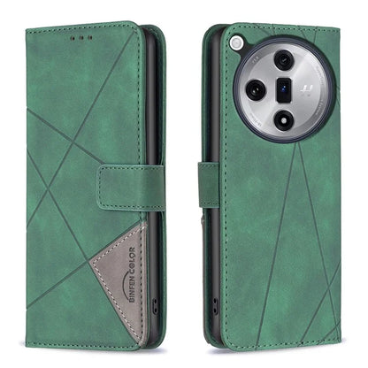 BINFEN COLOR BF05 For Oppo Find X7 5G Case Leather Wallet Cover Folding Stand