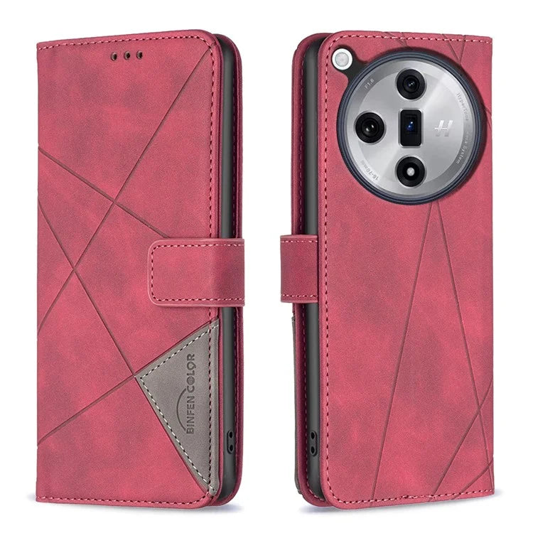 BINFEN COLOR BF05 For Oppo Find X7 5G Case Leather Wallet Cover Folding Stand