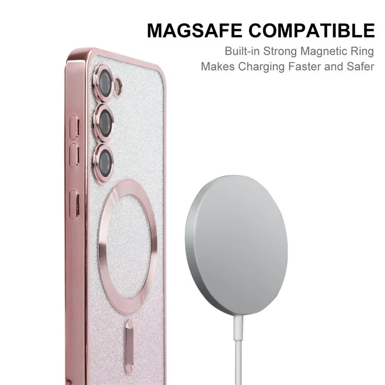 ENAKY HAT PRINCE For Samsung Galaxy S23+ Magnetic Phone Case Gradient Glitter Cover Compatible with MagSafe