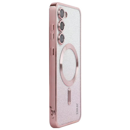 ENAKY HAT PRINCE For Samsung Galaxy S23 Magnetic Phone Case TPU Cover with Removable Glitter Paper