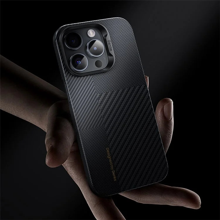 BENKS For iPhone 15 Pro Max Kevlar Aramid Fiber Case Splicing Montage Magnetic Phone Cover