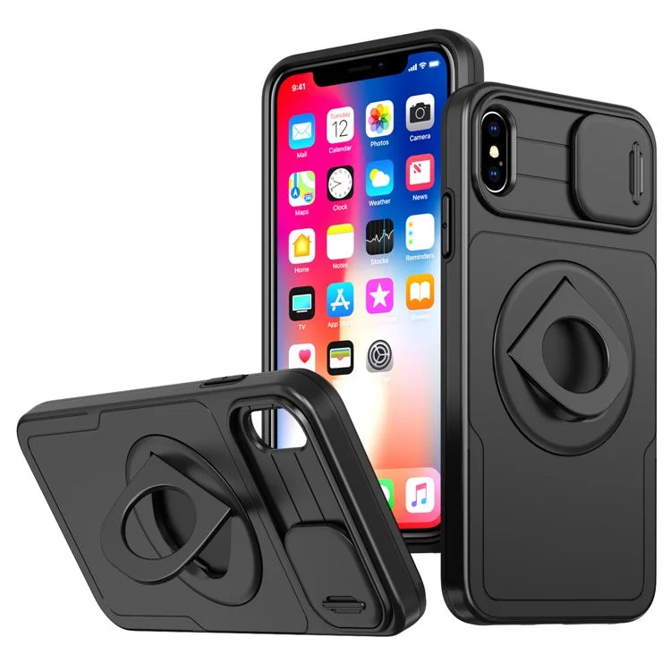 For iPhone XS Max Phone Case TPU+PC Magnetic Cover Camera Protection