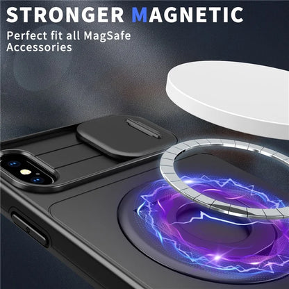 For iPhone XS Max Phone Case TPU+PC Magnetic Cover Camera Protection