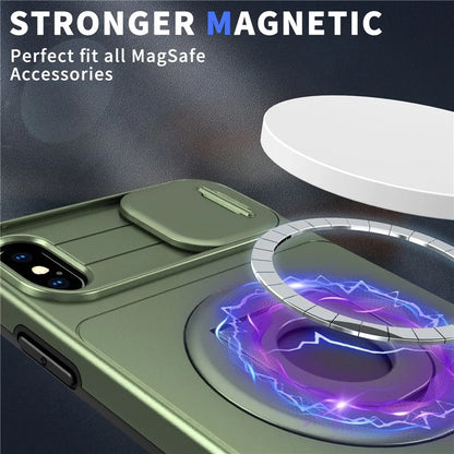 For iPhone XS Max Phone Case TPU+PC Magnetic Cover Camera Protection