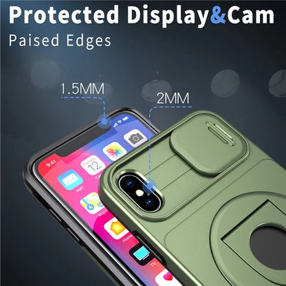 For iPhone XS Max Phone Case TPU+PC Magnetic Cover Camera Protection