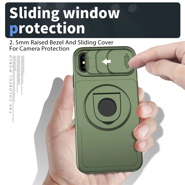 For iPhone XS Max Phone Case TPU+PC Magnetic Cover Camera Protection