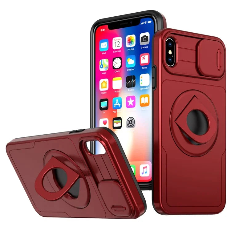 For iPhone XS Max Phone Case TPU+PC Magnetic Cover Camera Protection