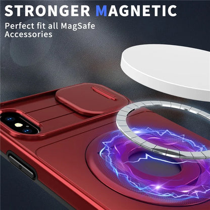 For iPhone XS Max Phone Case TPU+PC Magnetic Cover Camera Protection