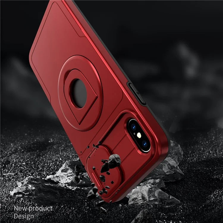 For iPhone XS Max Phone Case TPU+PC Magnetic Cover Camera Protection