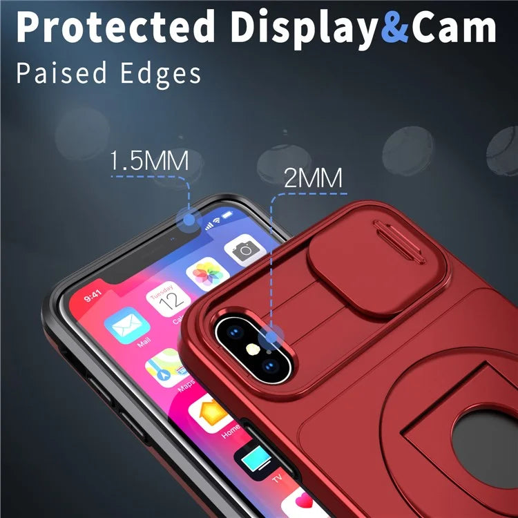 For iPhone XS Max Phone Case TPU+PC Magnetic Cover Camera Protection