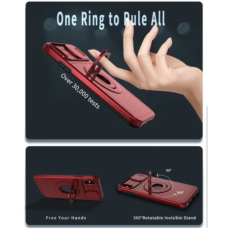 For iPhone XS Max Phone Case TPU+PC Magnetic Cover Camera Protection