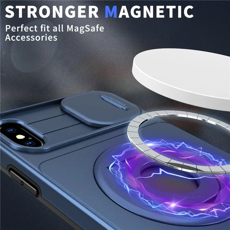 For iPhone XS Max Phone Case TPU+PC Magnetic Cover Camera Protection
