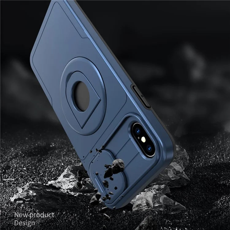 For iPhone XS Max Phone Case TPU+PC Magnetic Cover Camera Protection