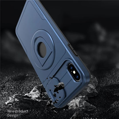 For iPhone XS Max Phone Case TPU+PC Magnetic Cover Camera Protection