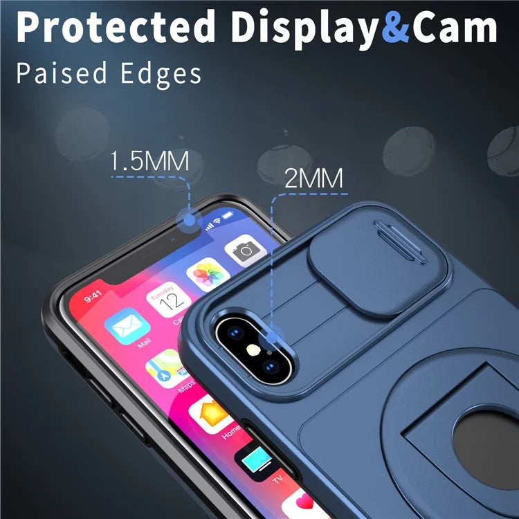For iPhone XS Max Phone Case TPU+PC Magnetic Cover Camera Protection