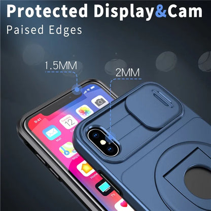 For iPhone XS Max Phone Case TPU+PC Magnetic Cover Camera Protection