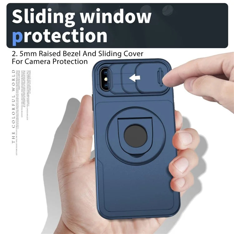 For iPhone XS Max Phone Case TPU+PC Magnetic Cover Camera Protection