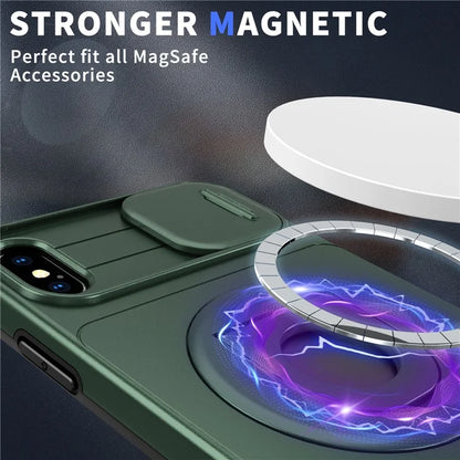 For iPhone XS Max Phone Case TPU+PC Magnetic Cover Camera Protectionish Green