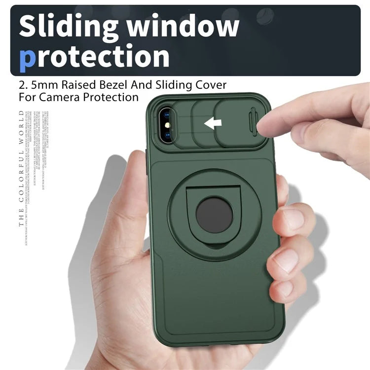 For iPhone XS Max Phone Case TPU+PC Magnetic Cover Camera Protectionish Green