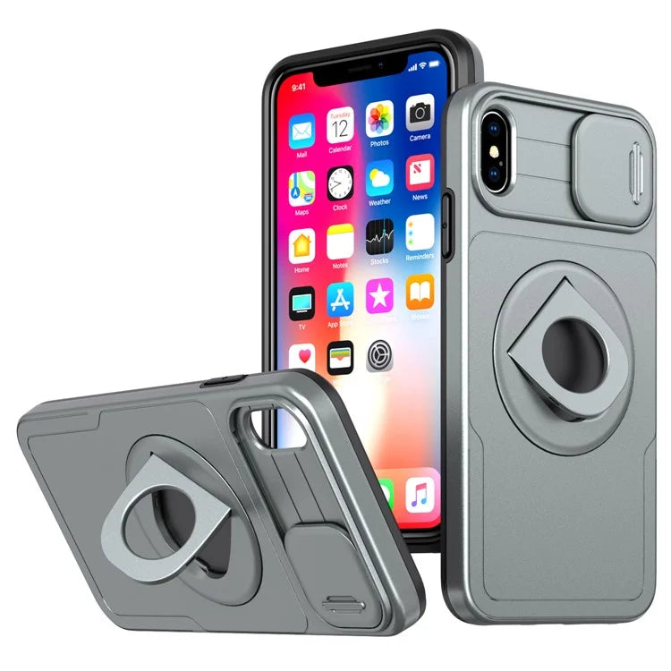 For iPhone XS Max Phone Case TPU+PC Magnetic Cover Camera Protection
