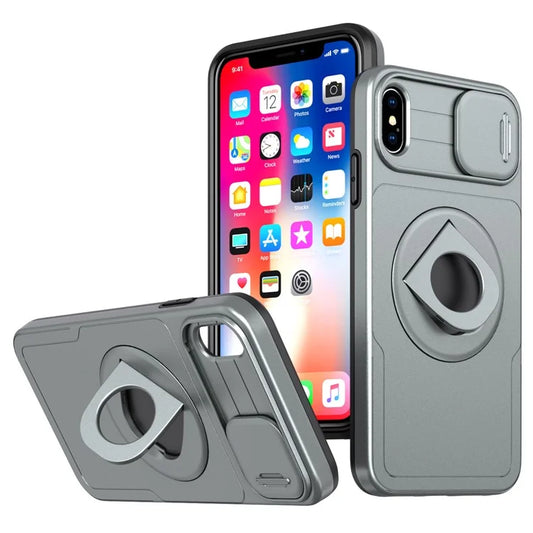 For iPhone XS Max Phone Case TPU+PC Magnetic Cover Camera Protection