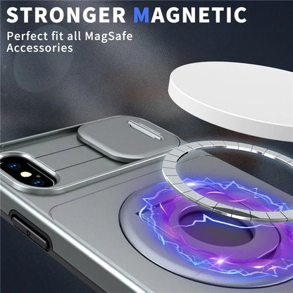 For iPhone XS Max Phone Case TPU+PC Magnetic Cover Camera Protection