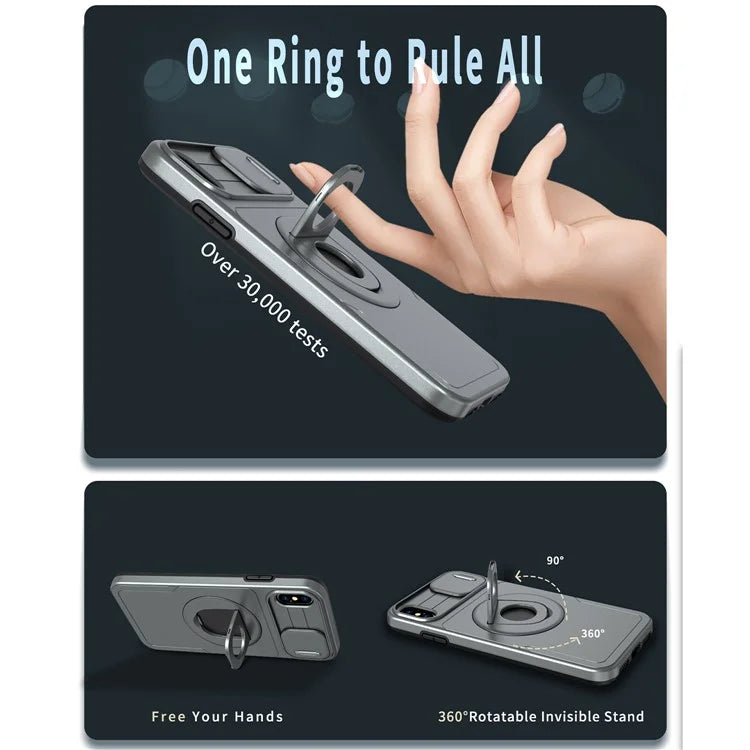 For iPhone XS Max Phone Case TPU+PC Magnetic Cover Camera Protection