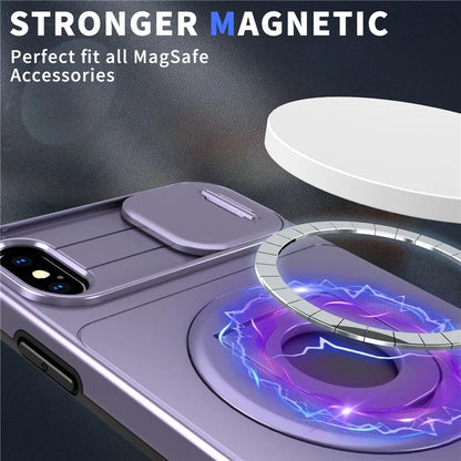 For iPhone XS Max Phone Case TPU+PC Magnetic Cover Camera Protection