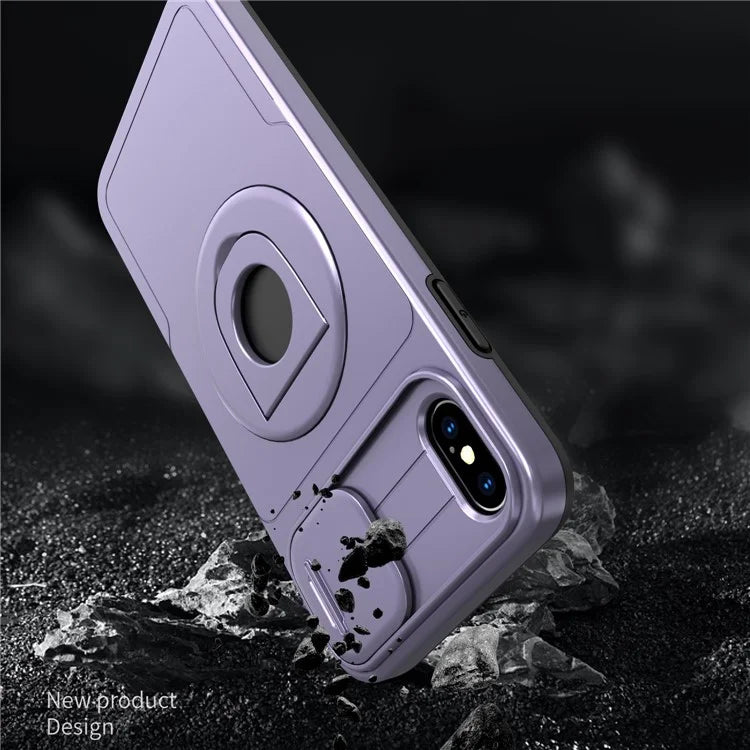 For iPhone XS Max Phone Case TPU+PC Magnetic Cover Camera Protection